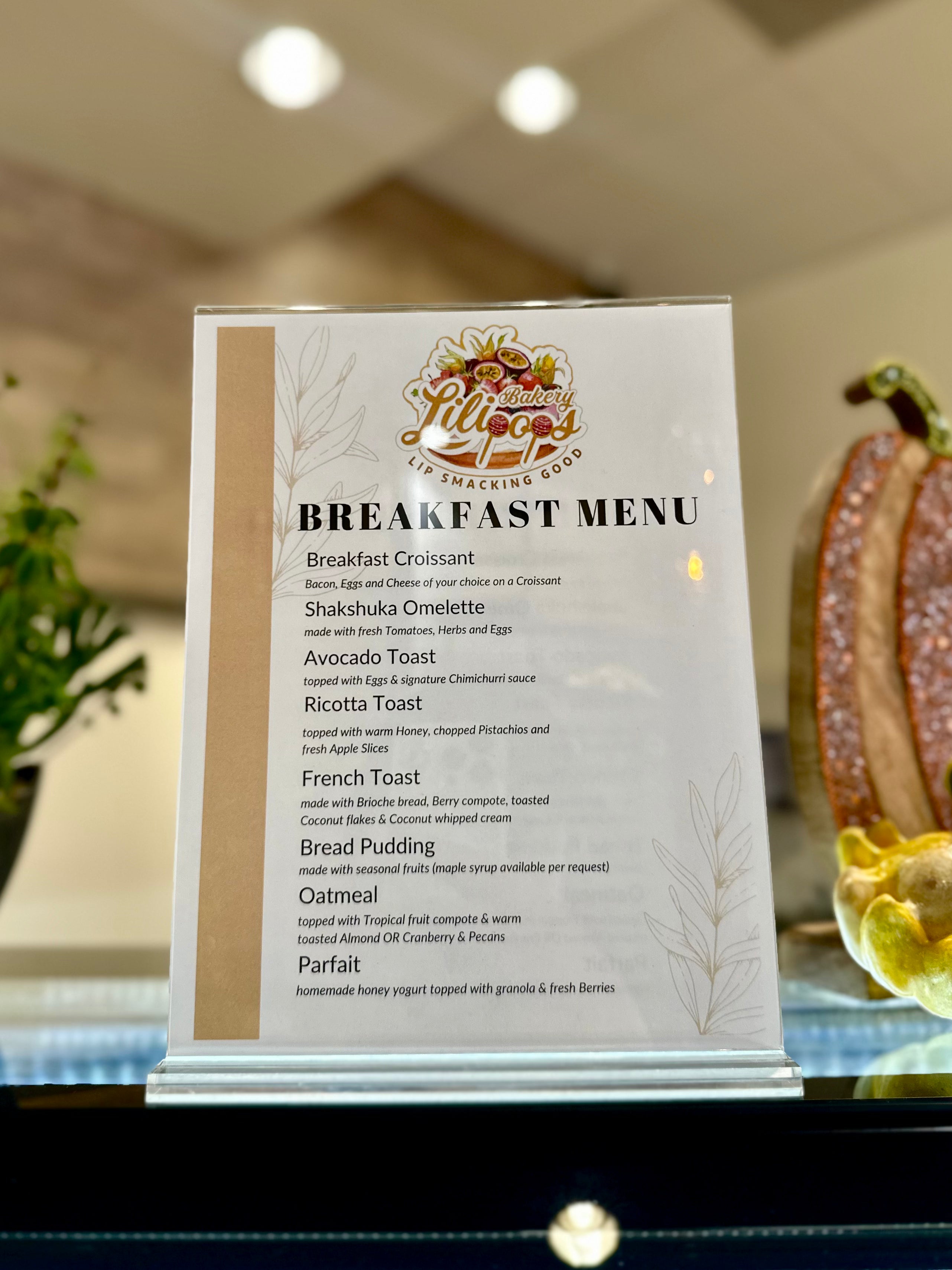 Breakfast Menu – Lilipops Bakery